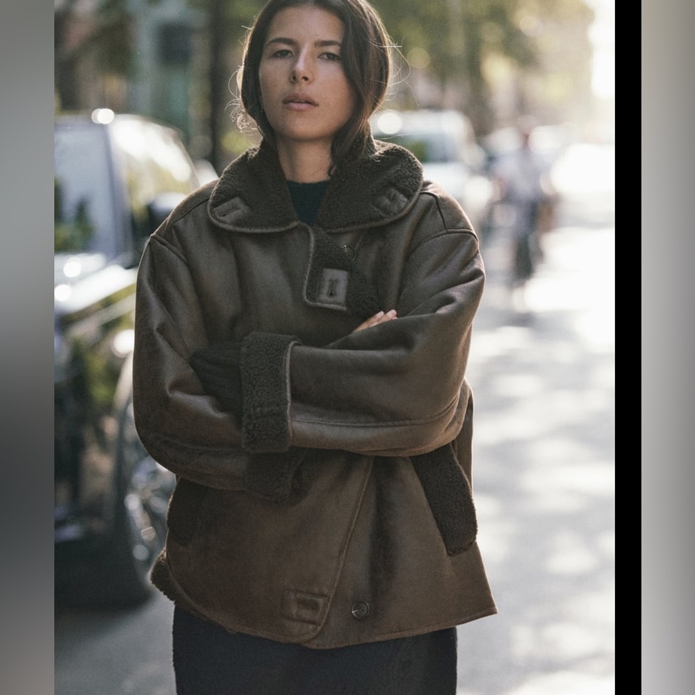 Zara relaxed double faced jacket